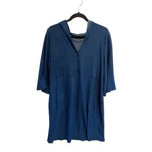 SIMPLE by Suzanne Betro Womens Dress Blue Knit Hooded Comfort Size 1X